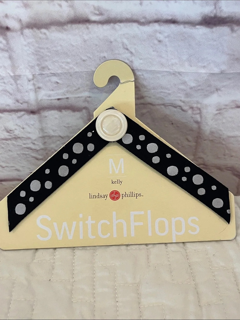 lindsay phillips Black and White Polka Dot SwitchFlops Strap Set